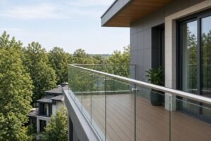 Glass railings for balconies